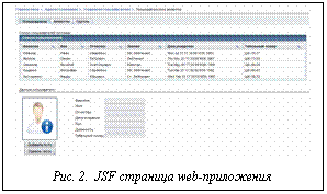 Подпись:  
Рис. 2.  JSF страница web-приложения